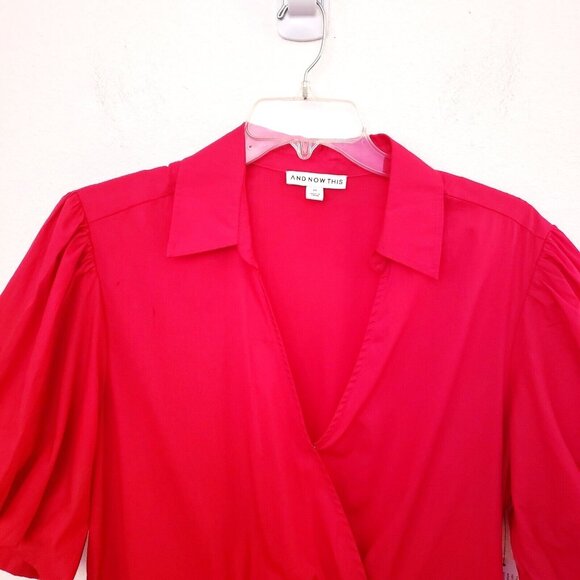 And Now This Pink 100% Cotton Flirty Dress with Puff Sleeves Size 2X NWT - Picture 3 of 10